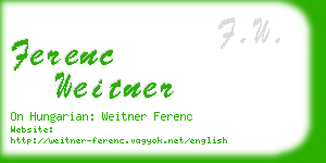 ferenc weitner business card